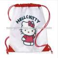 2014 Alibaba Kid Polyester drawstring backpack Cute Hello Kitty